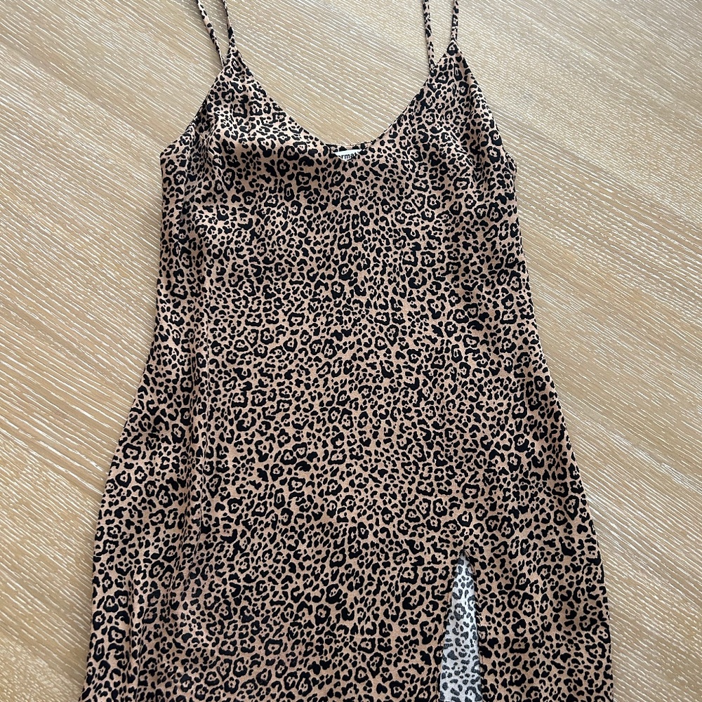 Reformation Mini Leopard Print Dress, size Small